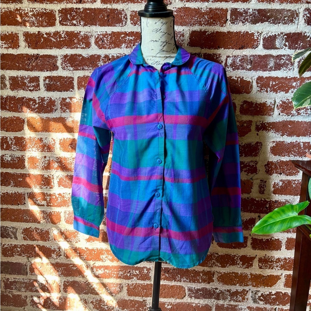 Vintage Club Soda multi color button down top - Picture 2 of 7